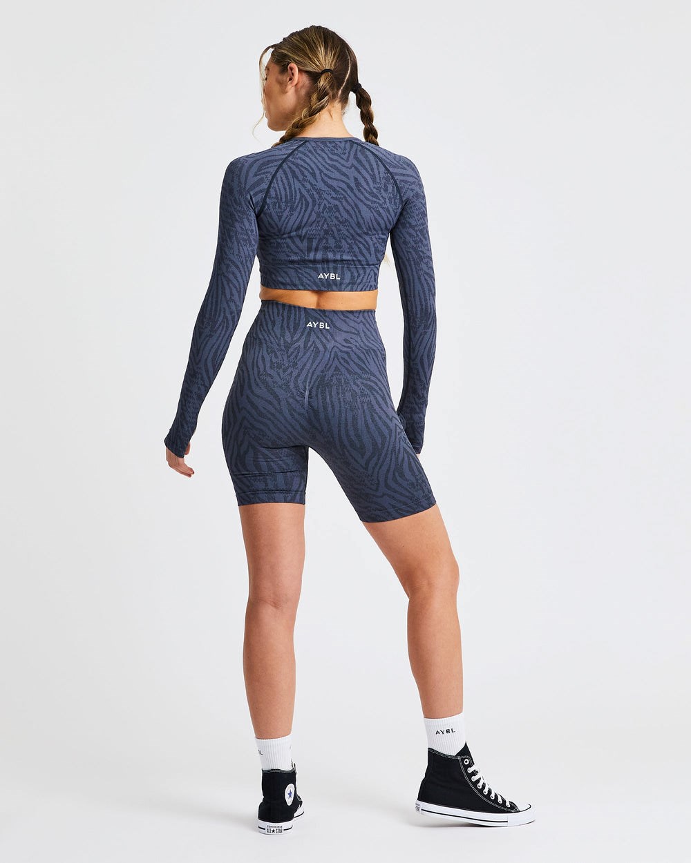 AYBL Evolve Animal Seamless Long Sleeve Crop Top Azules | IBSPH9364