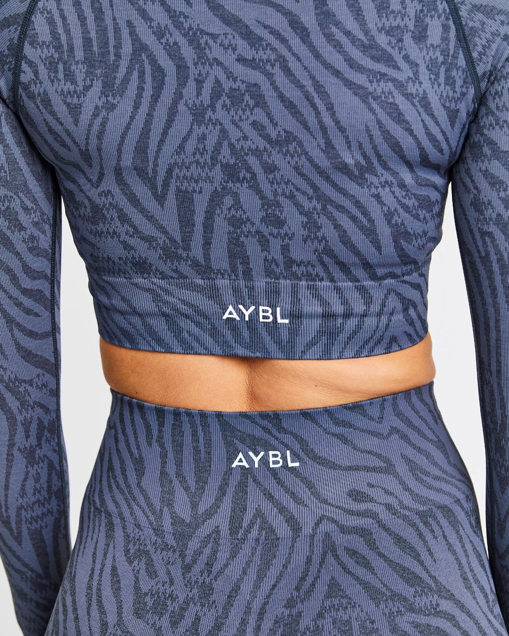 AYBL Evolve Animal Seamless Long Sleeve Crop Top Azules | IBSPH9364