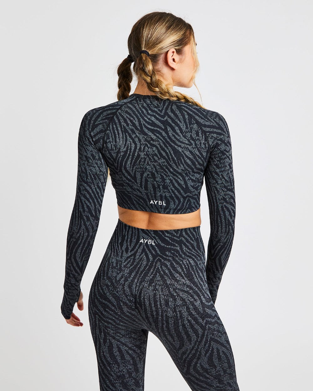 AYBL Evolve Animal Seamless Long Sleeve Crop Top Negras | MPZUN8791