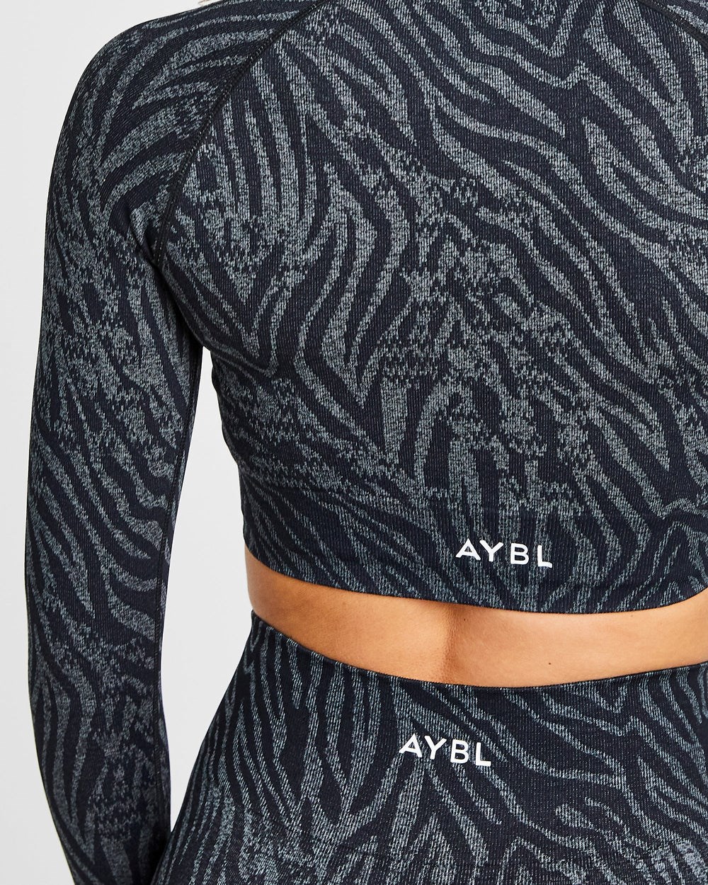 AYBL Evolve Animal Seamless Long Sleeve Crop Top Negras | MPZUN8791