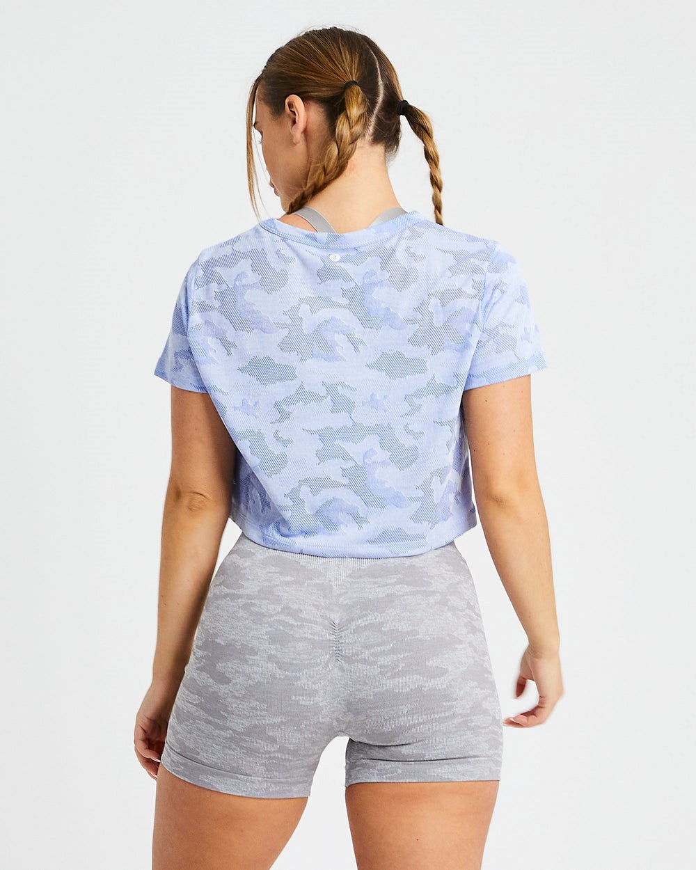 AYBL Evolve Camo Crop T Shirt Azules | BHTKC6908