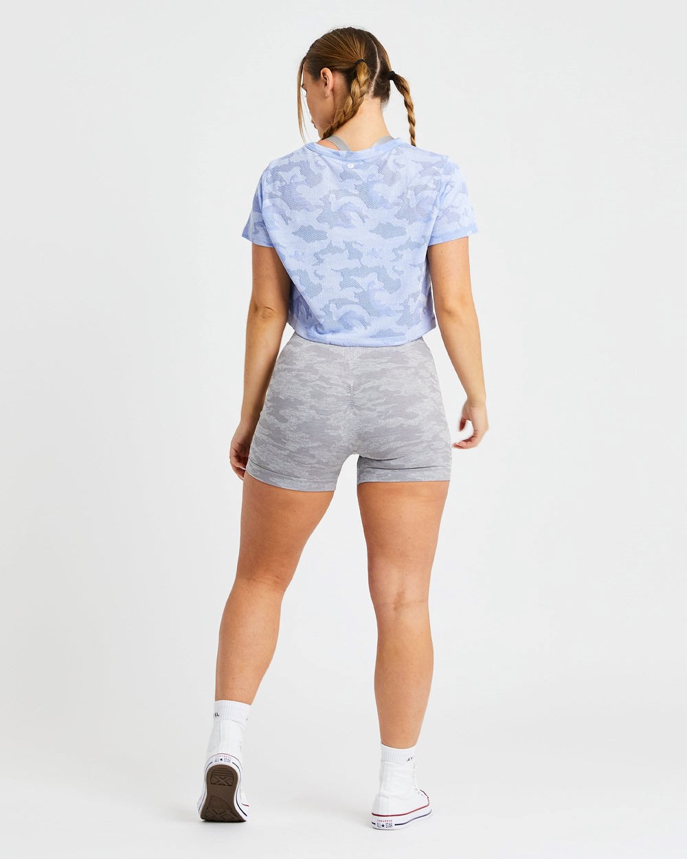 AYBL Evolve Camo Crop T Shirt Azules | BHTKC6908