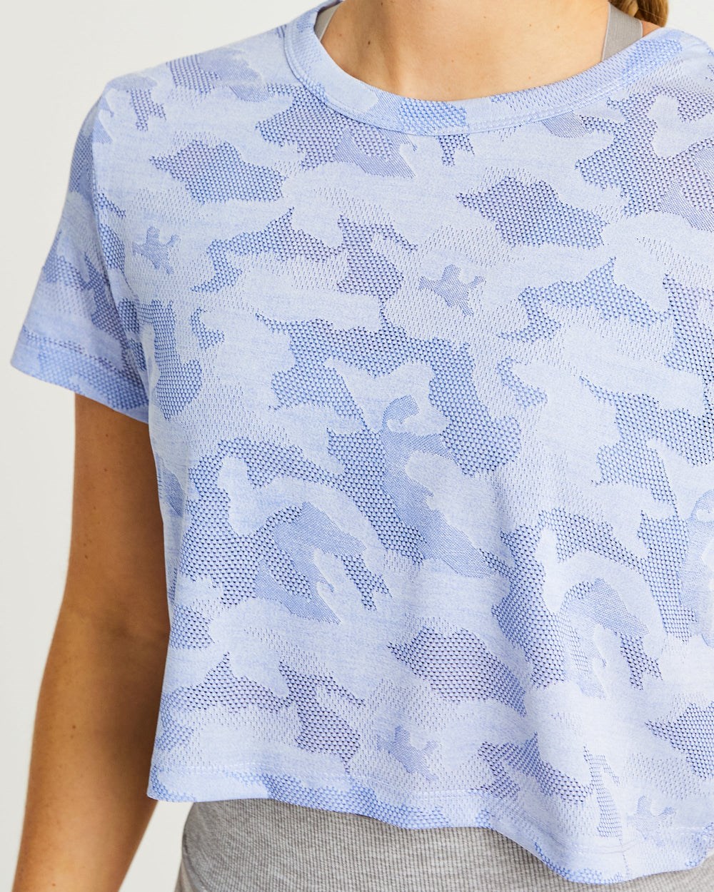 AYBL Evolve Camo Crop T Shirt Azules | BHTKC6908