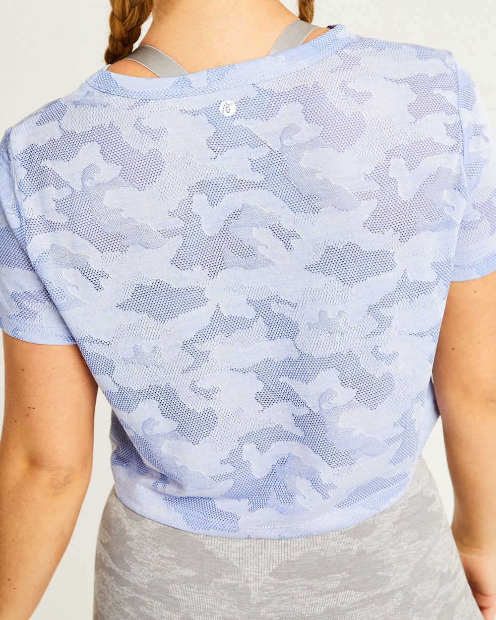 AYBL Evolve Camo Crop T Shirt Azules | BHTKC6908