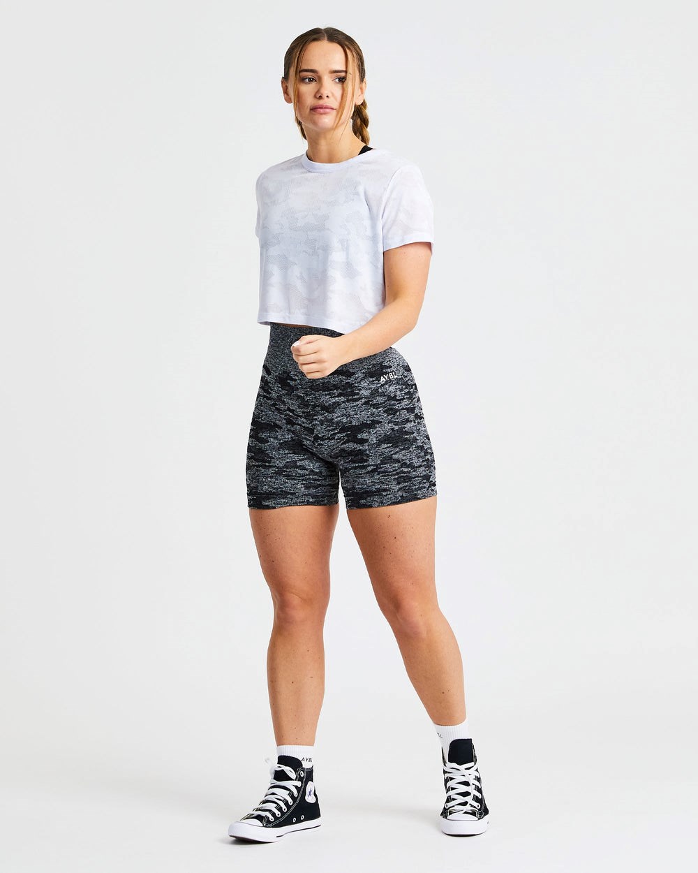 AYBL Evolve Camo Crop T Shirt Blancas | CSVFU4379