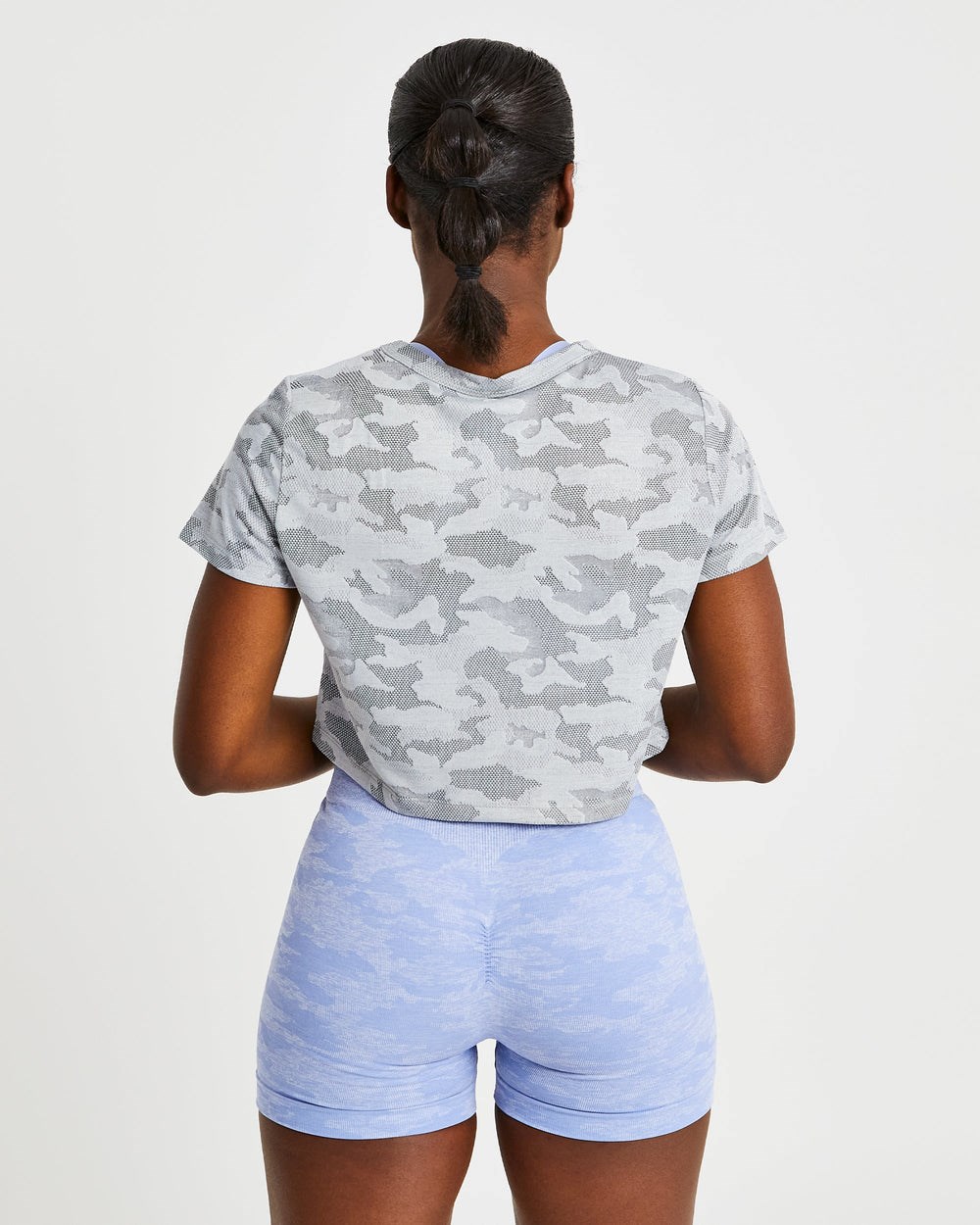 AYBL Evolve Camo Crop T Shirt Gris | UFDAZ5321