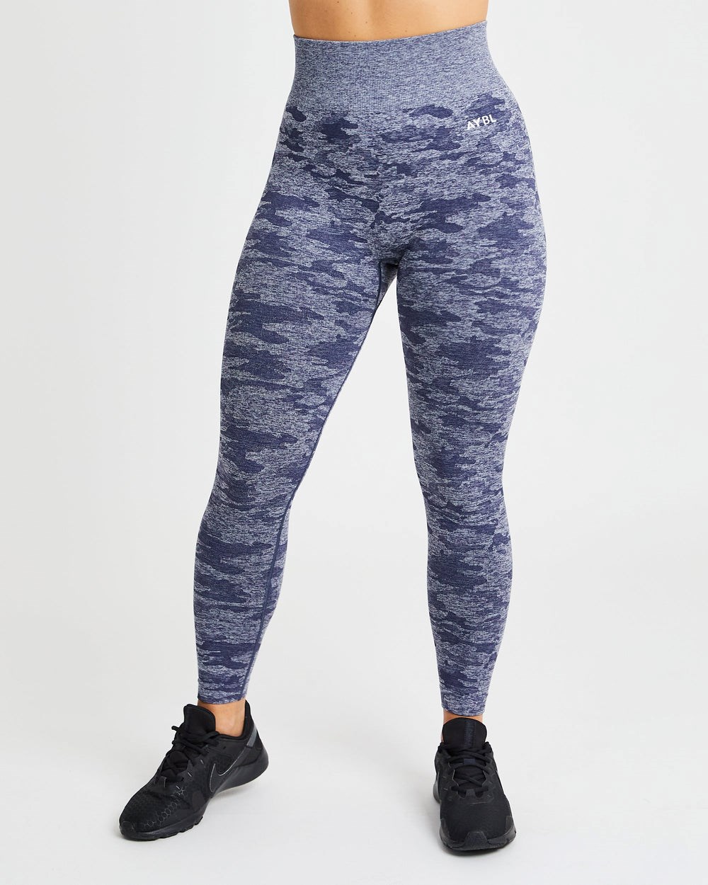 AYBL Evolve Camo Seamless Leggings Azul Marino | WJYFV9316