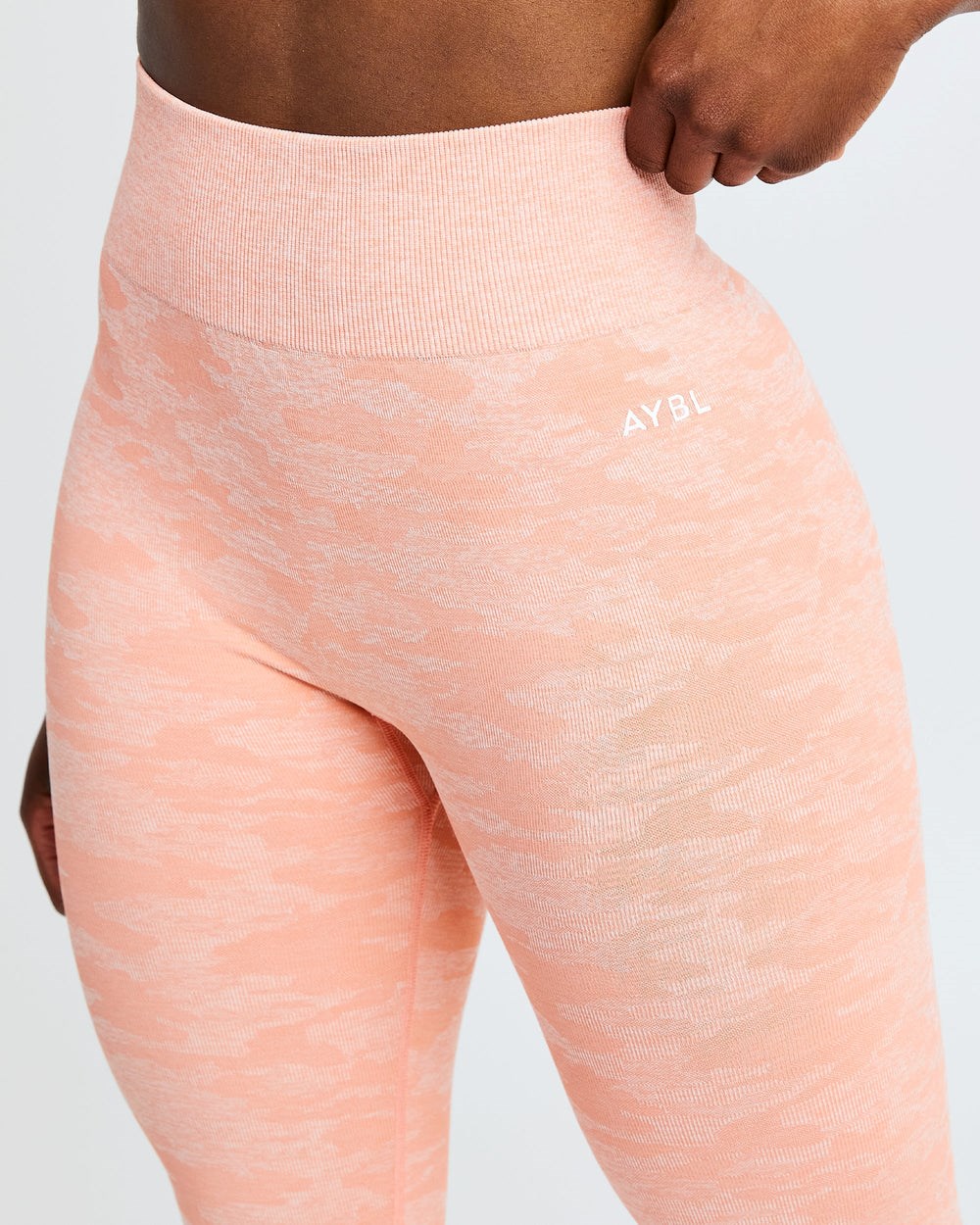 AYBL Evolve Camo Seamless Leggings Peach | EWMYD3128