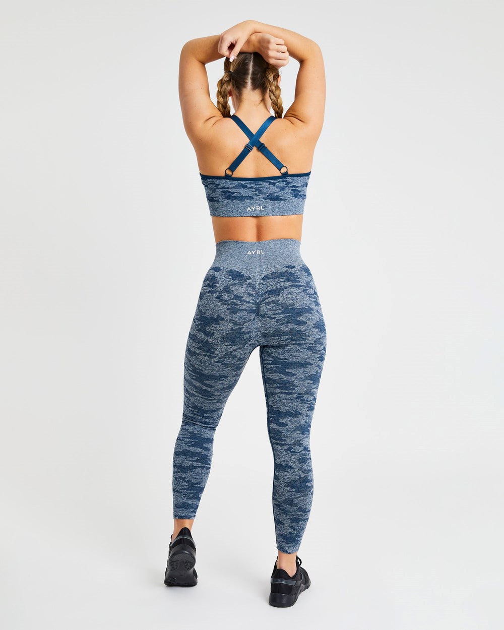 AYBL Evolve Camo Seamless Leggings Teal | LORIX7102