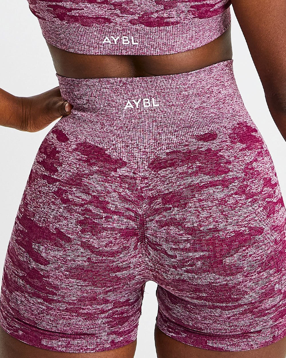 AYBL Evolve Camo Seamless Shorts Burdeos | SZHPW5378