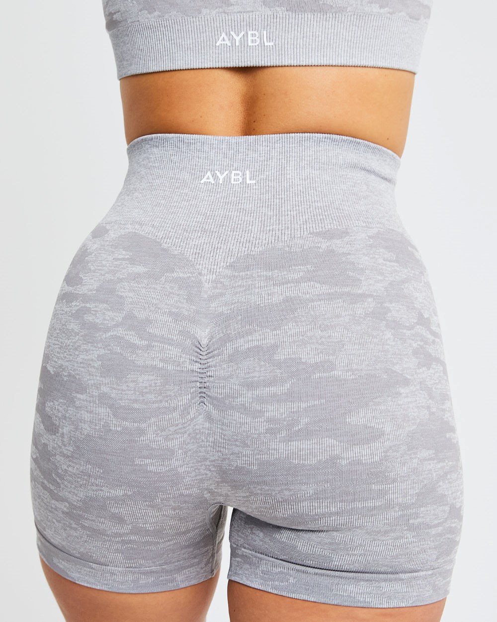 AYBL Evolve Camo Seamless Shorts Gris | EQUKJ1683