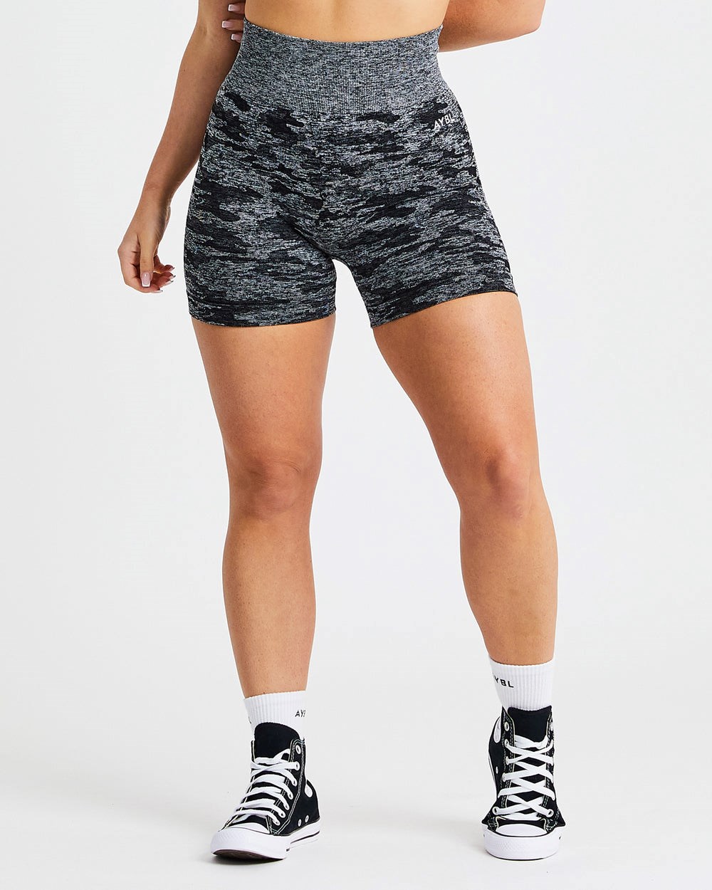 AYBL Evolve Camo Seamless Shorts Negras | AIUBZ0431