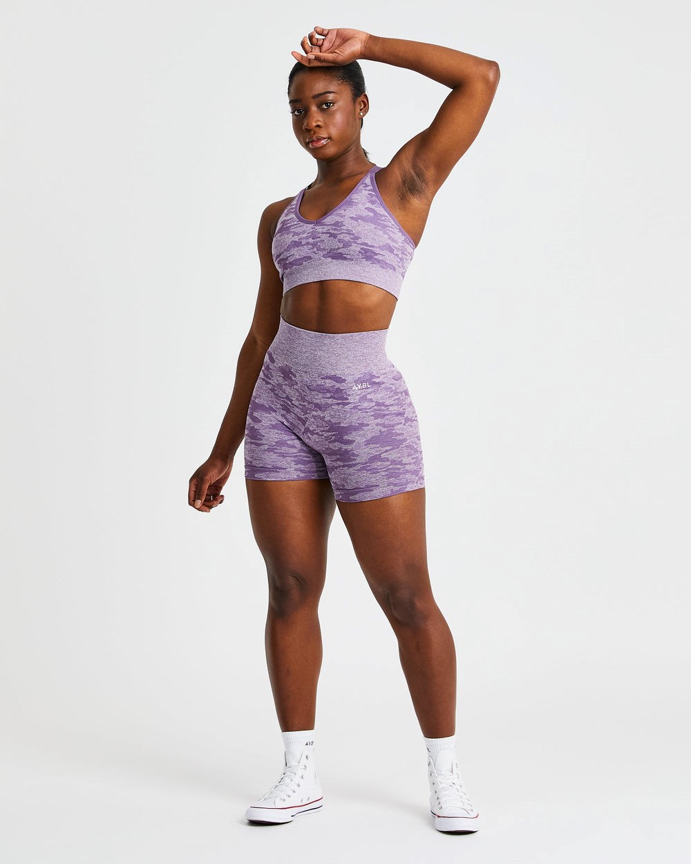 AYBL Evolve Camo Seamless Shorts Plum | KUDNE3619