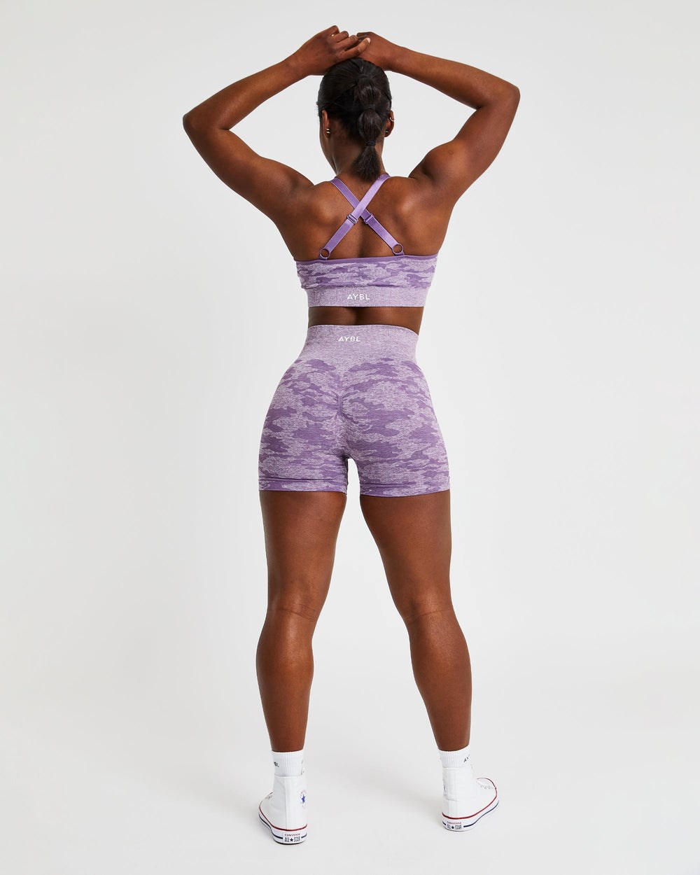 AYBL Evolve Camo Seamless Shorts Plum | KUDNE3619