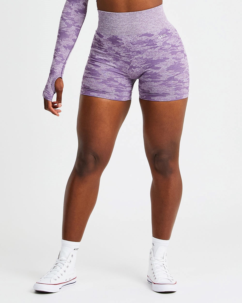 AYBL Evolve Camo Seamless Shorts Plum | KUDNE3619