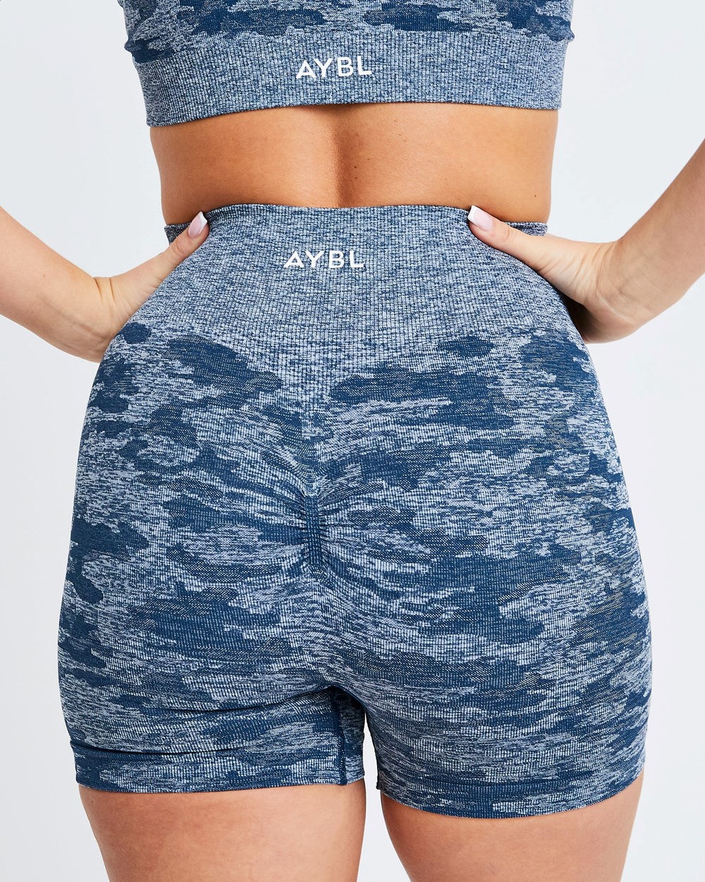 AYBL Evolve Camo Seamless Shorts Teal | XHMKD6057