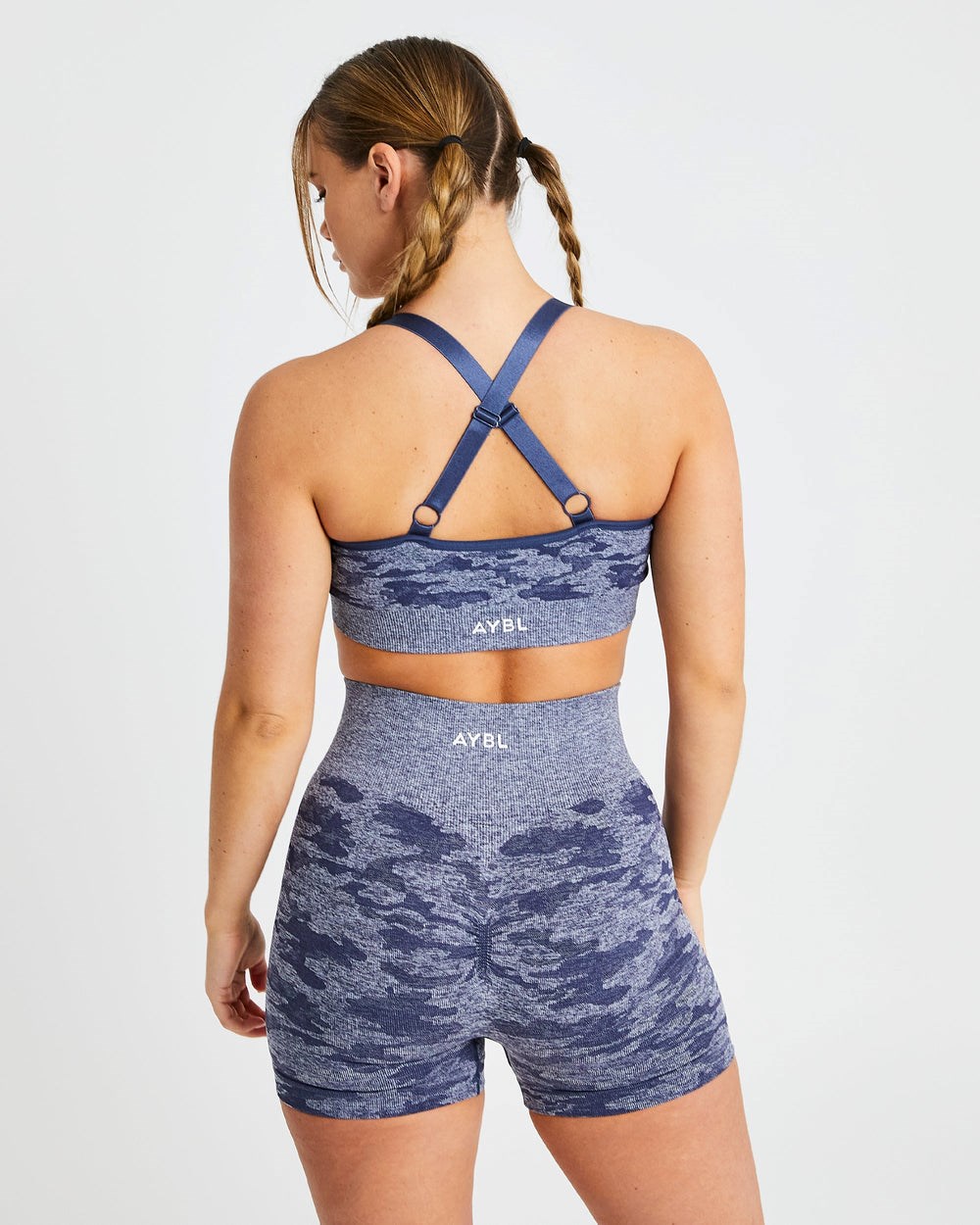 AYBL Evolve Camo Seamless Sports Bra Azul Marino | MQTIY2091