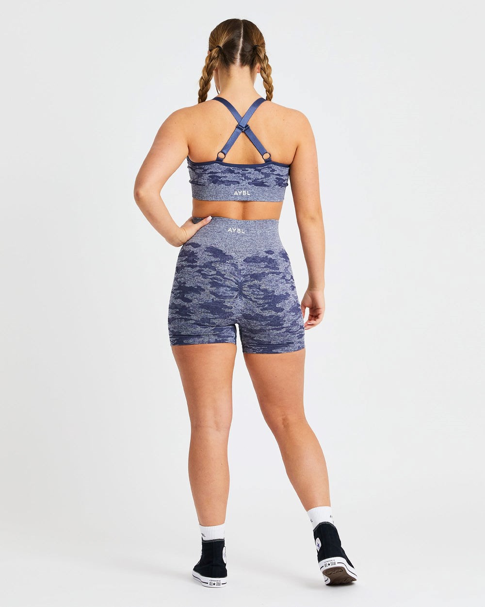 AYBL Evolve Camo Seamless Sports Bra Azul Marino | MQTIY2091