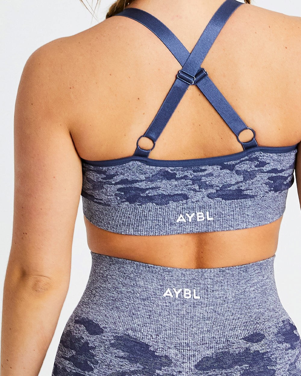 AYBL Evolve Camo Seamless Sports Bra Azul Marino | MQTIY2091