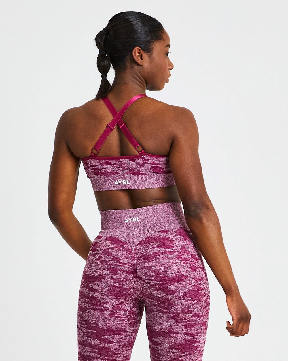 AYBL Evolve Camo Seamless Sports Bra Burdeos | MRNAO6125