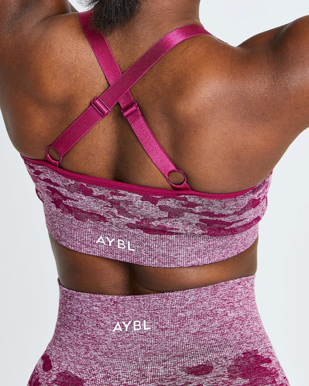 AYBL Evolve Camo Seamless Sports Bra Burdeos | MRNAO6125