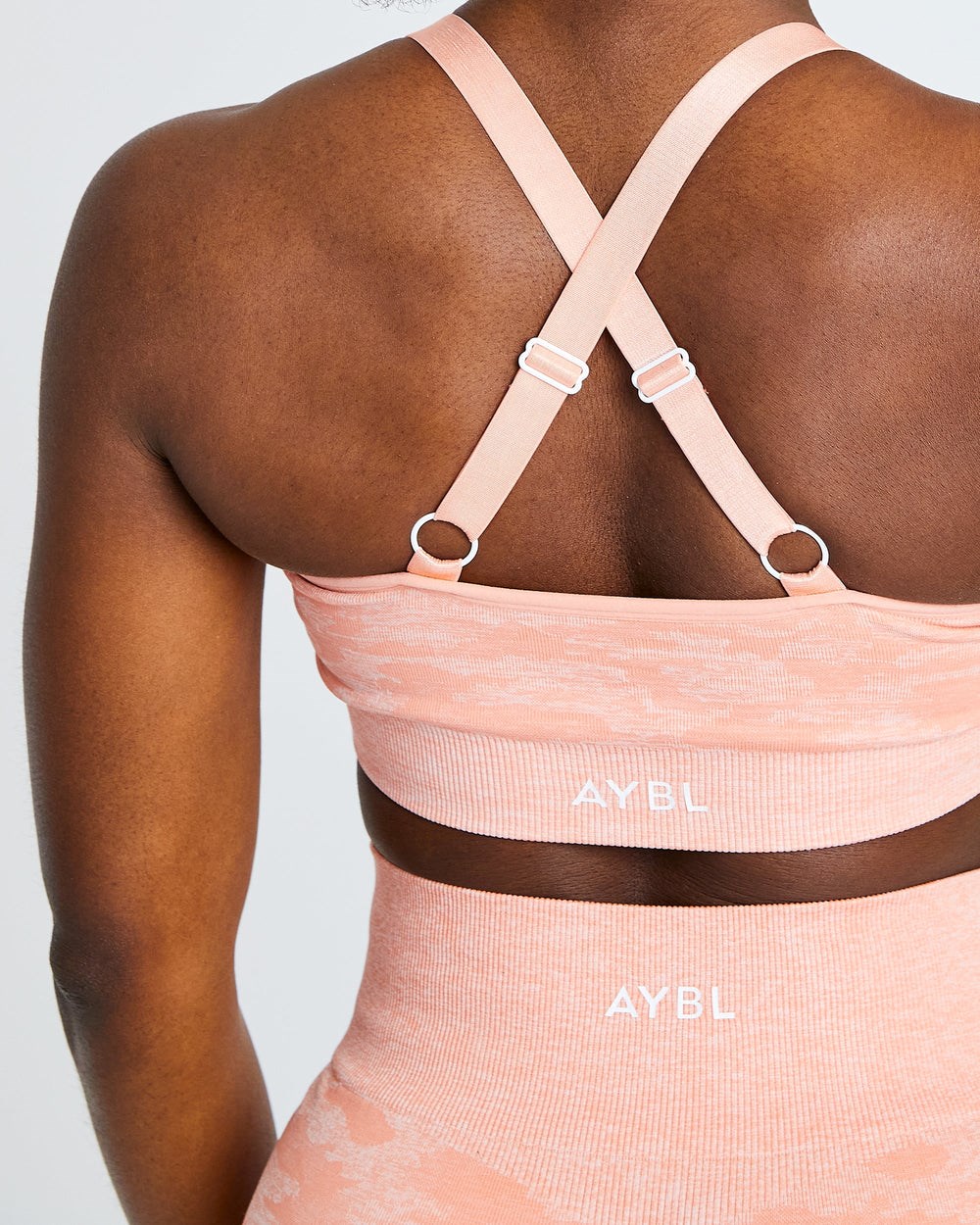 AYBL Evolve Camo Seamless Sports Bra Peach | WMFIG0724