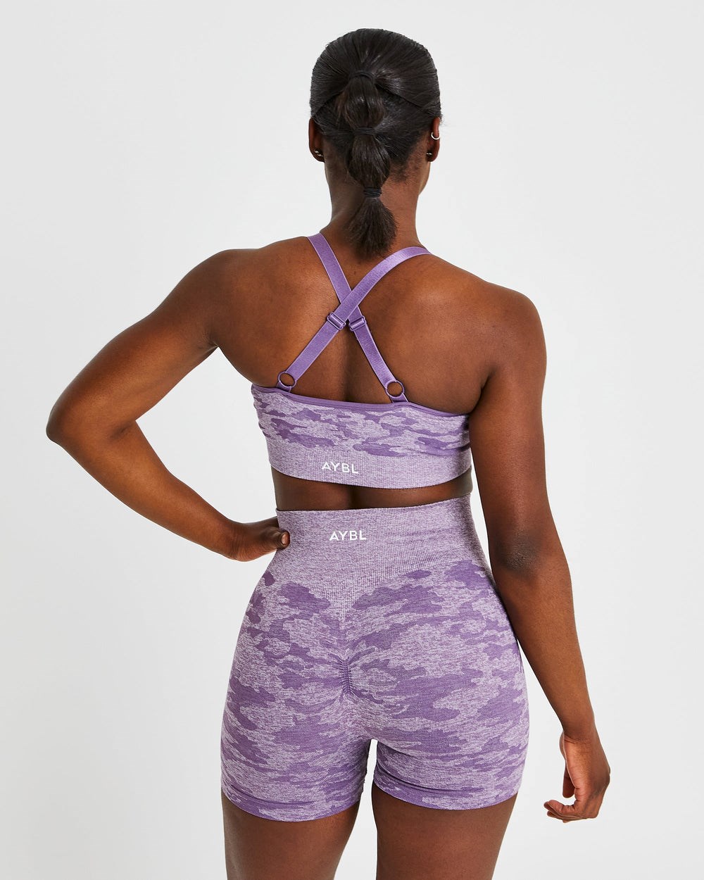 AYBL Evolve Camo Seamless Sports Bra Plum | XUTDM0635