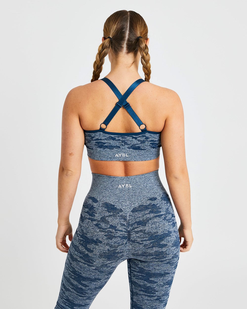 AYBL Evolve Camo Seamless Sports Bra Teal | BVFEQ1872