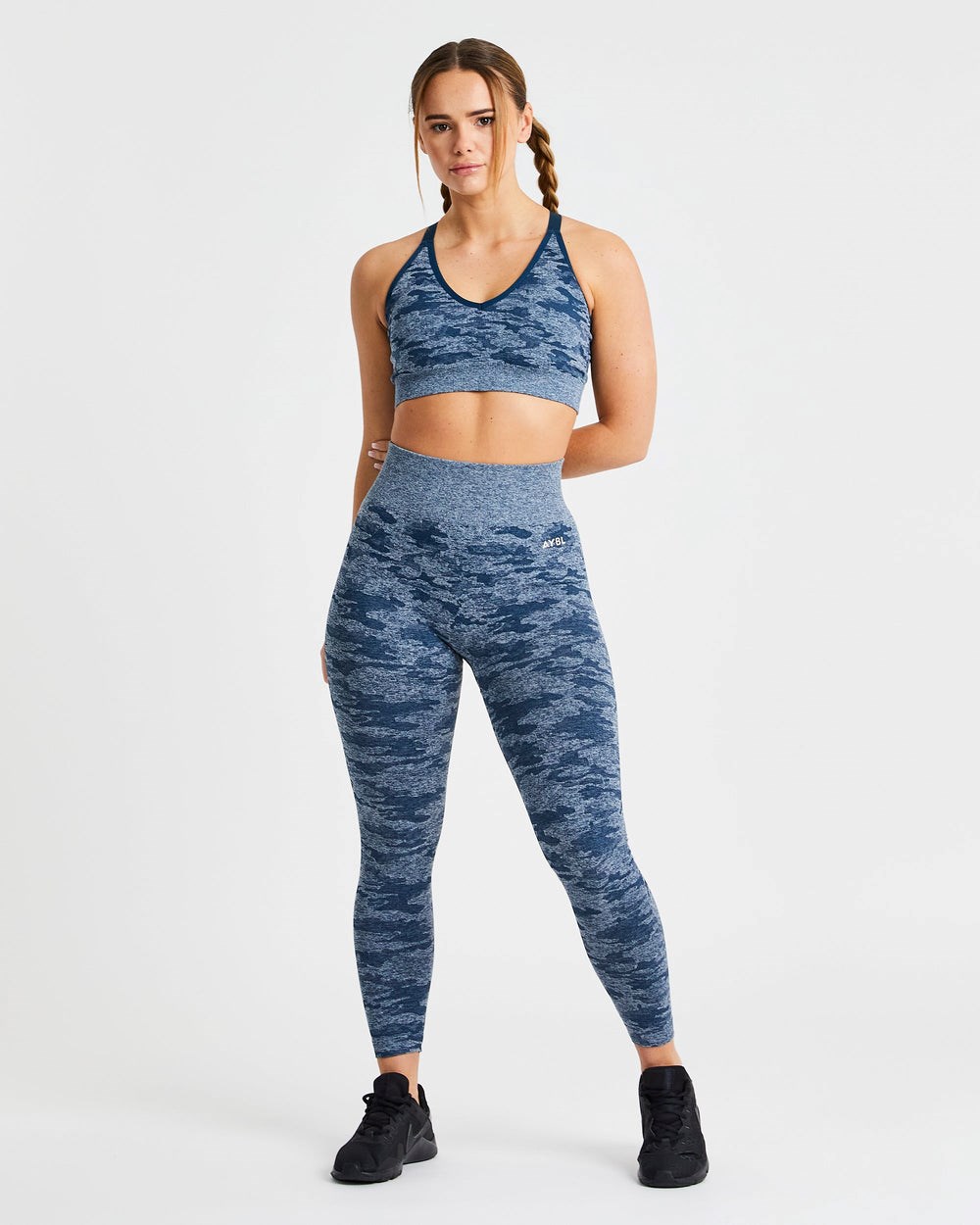 AYBL Evolve Camo Seamless Sports Bra Teal | BVFEQ1872