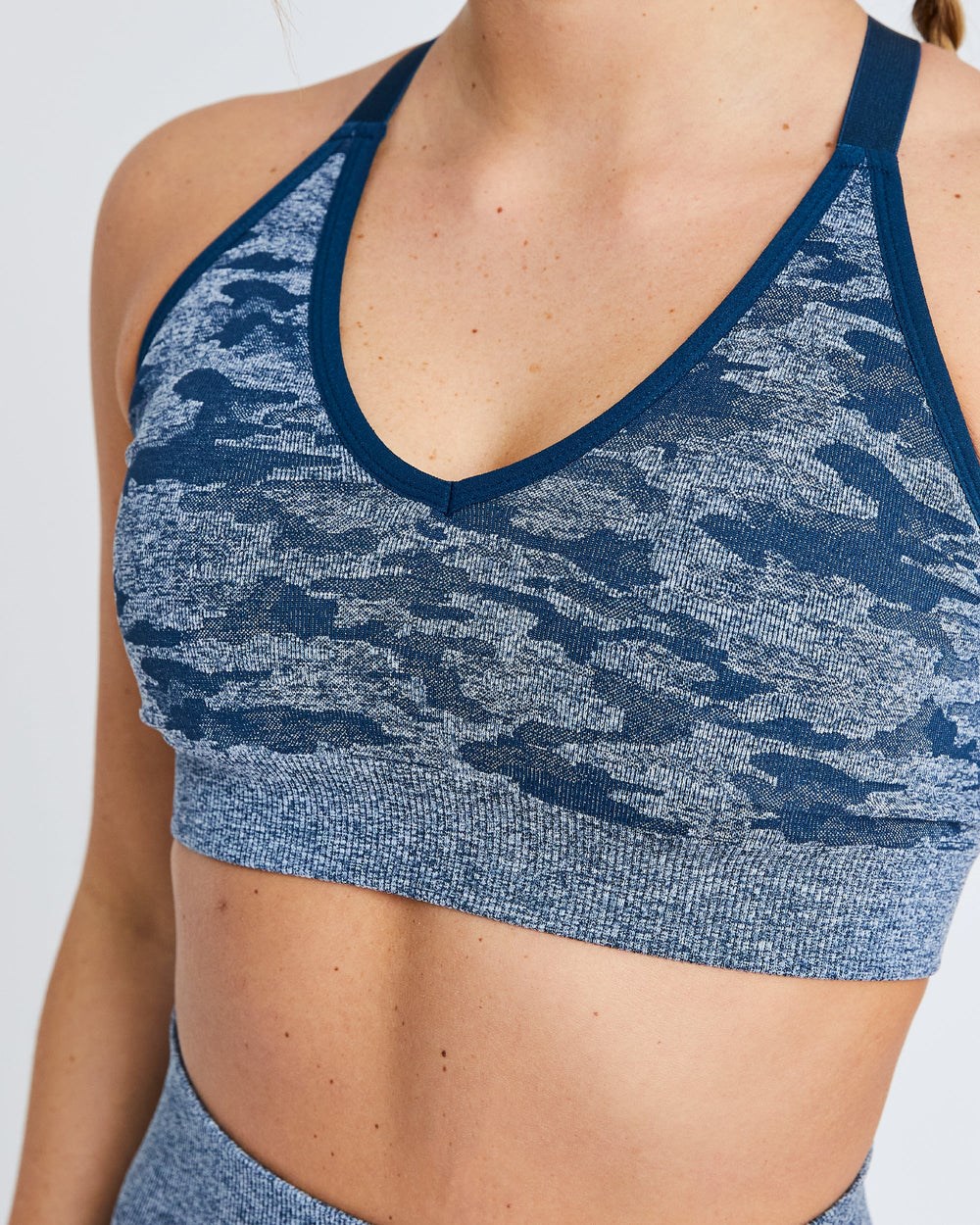 AYBL Evolve Camo Seamless Sports Bra Teal | BVFEQ1872