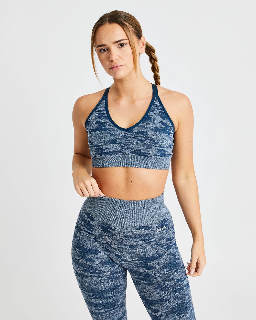 AYBL Evolve Camo Seamless Sports Bra Teal | BVFEQ1872