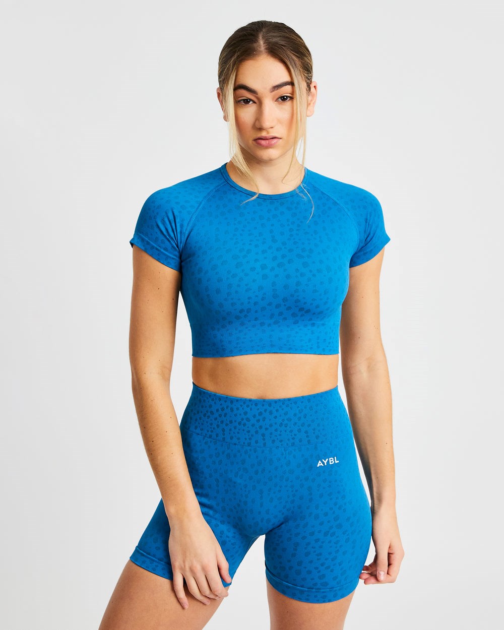 AYBL Evolve Speckle Seamless Crop Top Azules | FBQHY8194