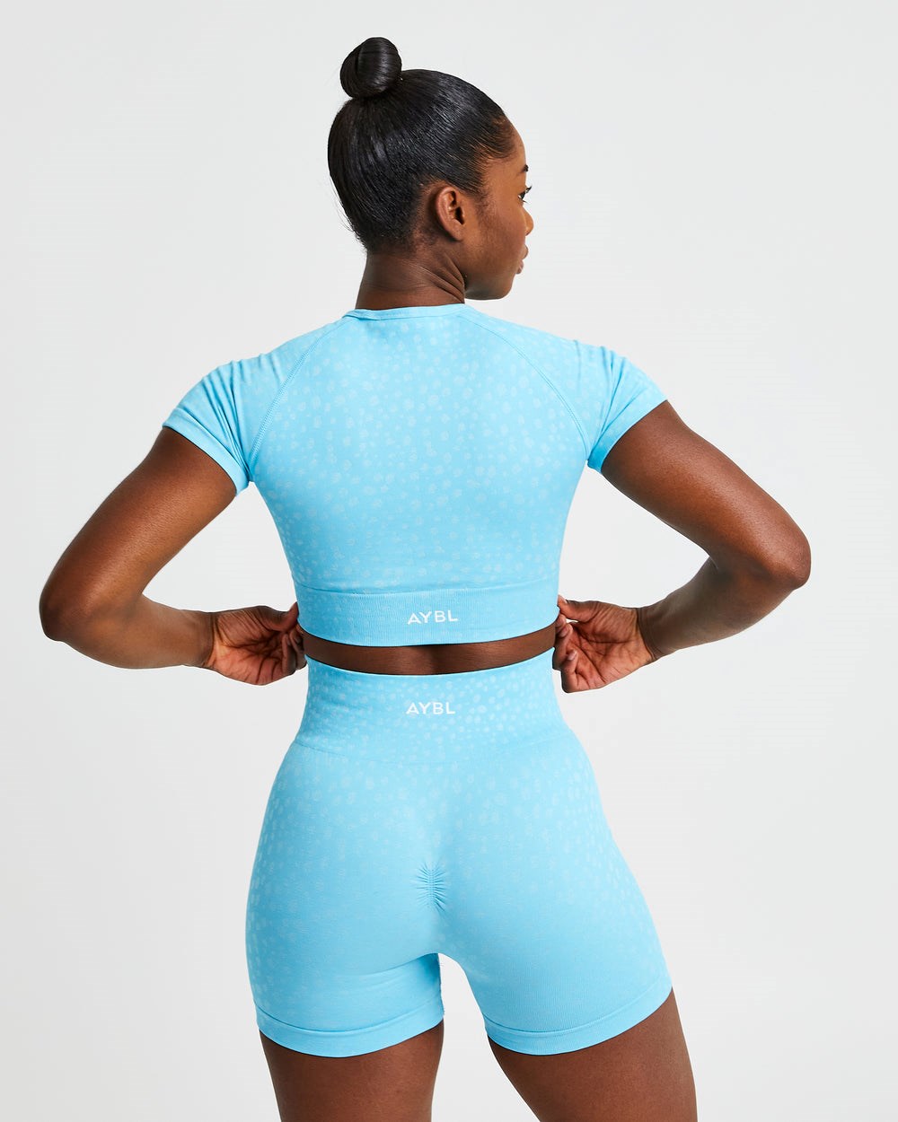 AYBL Evolve Speckle Seamless Crop Top Azules Claro | WUTKB1608