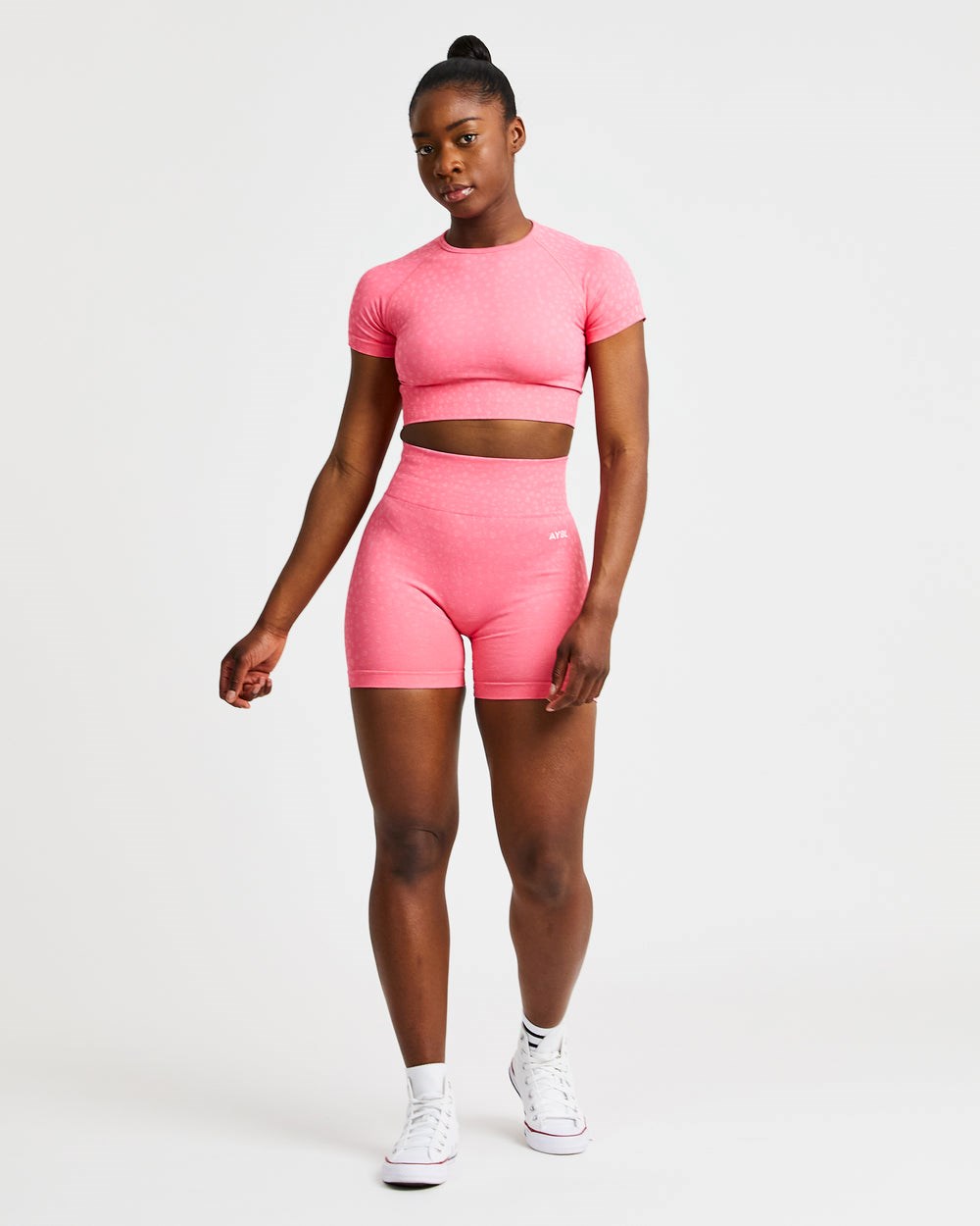 AYBL Evolve Speckle Seamless Crop Top Coral Rosas | PIKWB8967