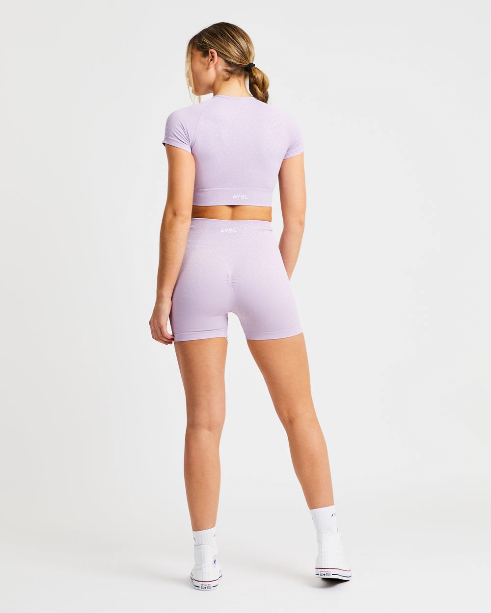 AYBL Evolve Speckle Seamless Crop Top Lilac | EQYAT6487