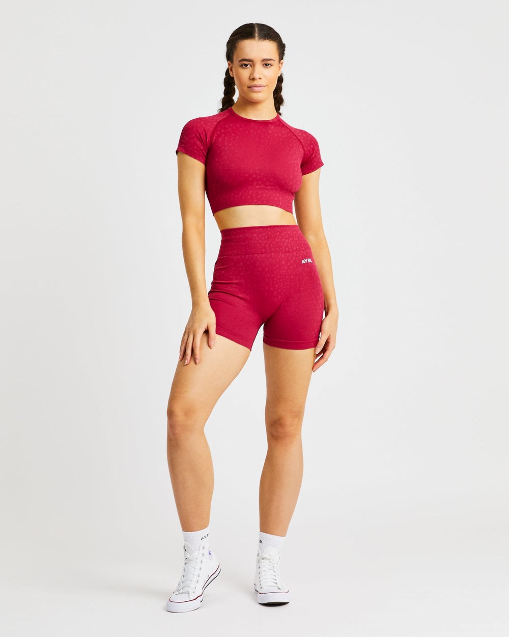 AYBL Evolve Speckle Seamless Crop Top Raspberry | JULCH8243