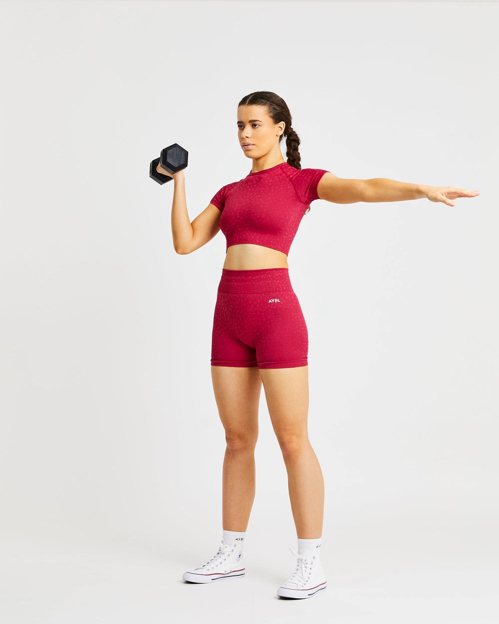 AYBL Evolve Speckle Seamless Crop Top Raspberry | JULCH8243