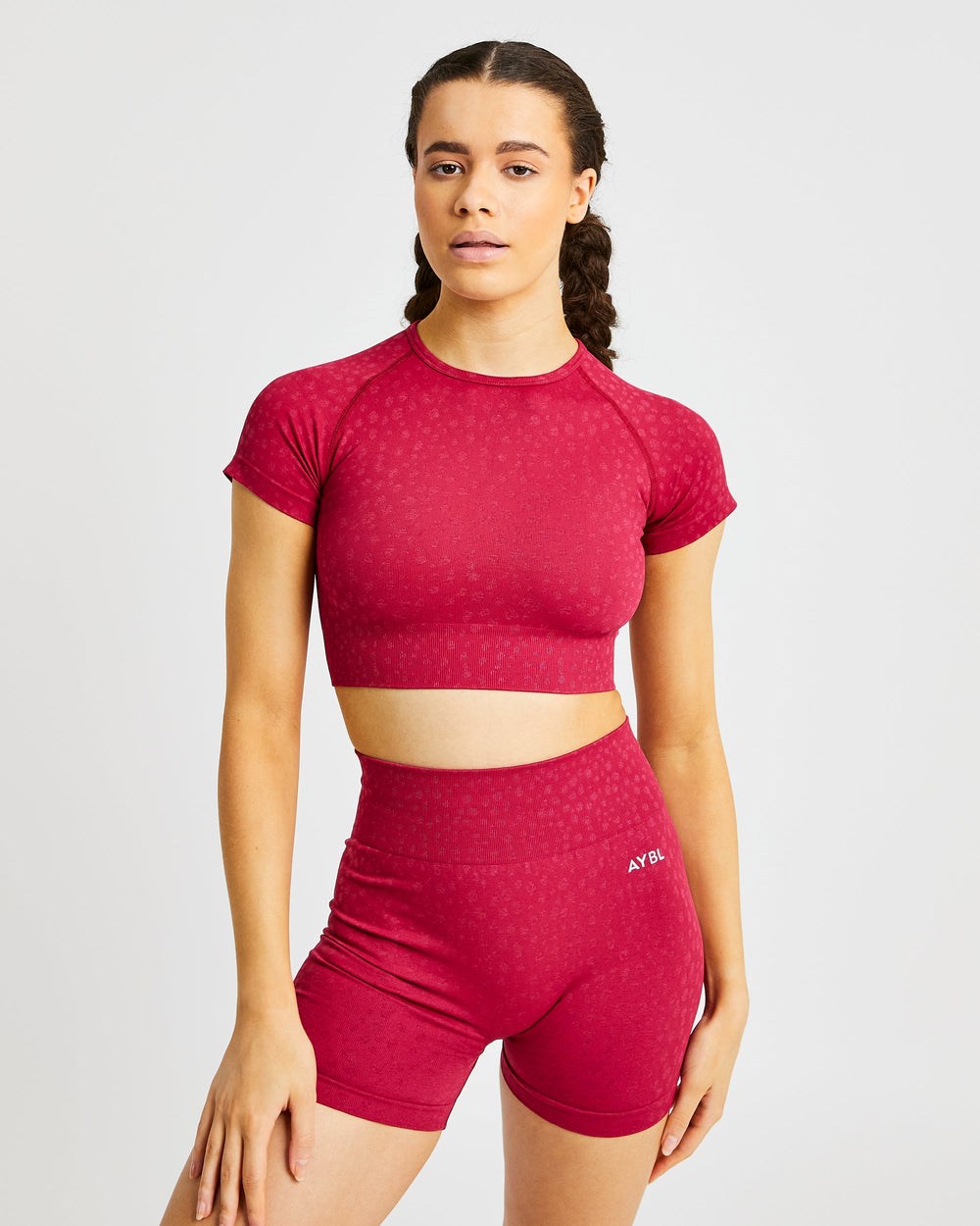 AYBL Evolve Speckle Seamless Crop Top Raspberry | OFHVM8652