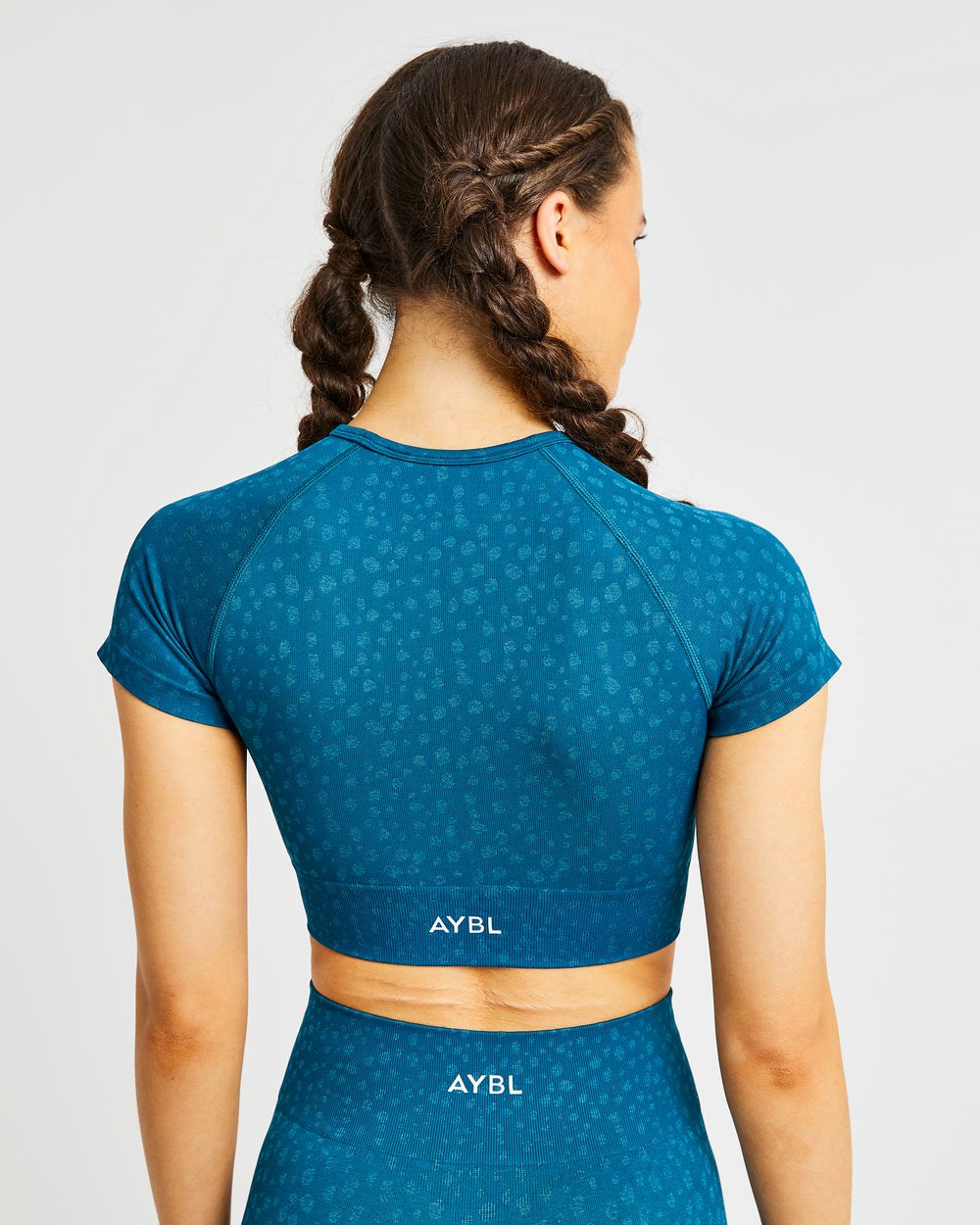 AYBL Evolve Speckle Seamless Crop Top Teal | HDEON3270