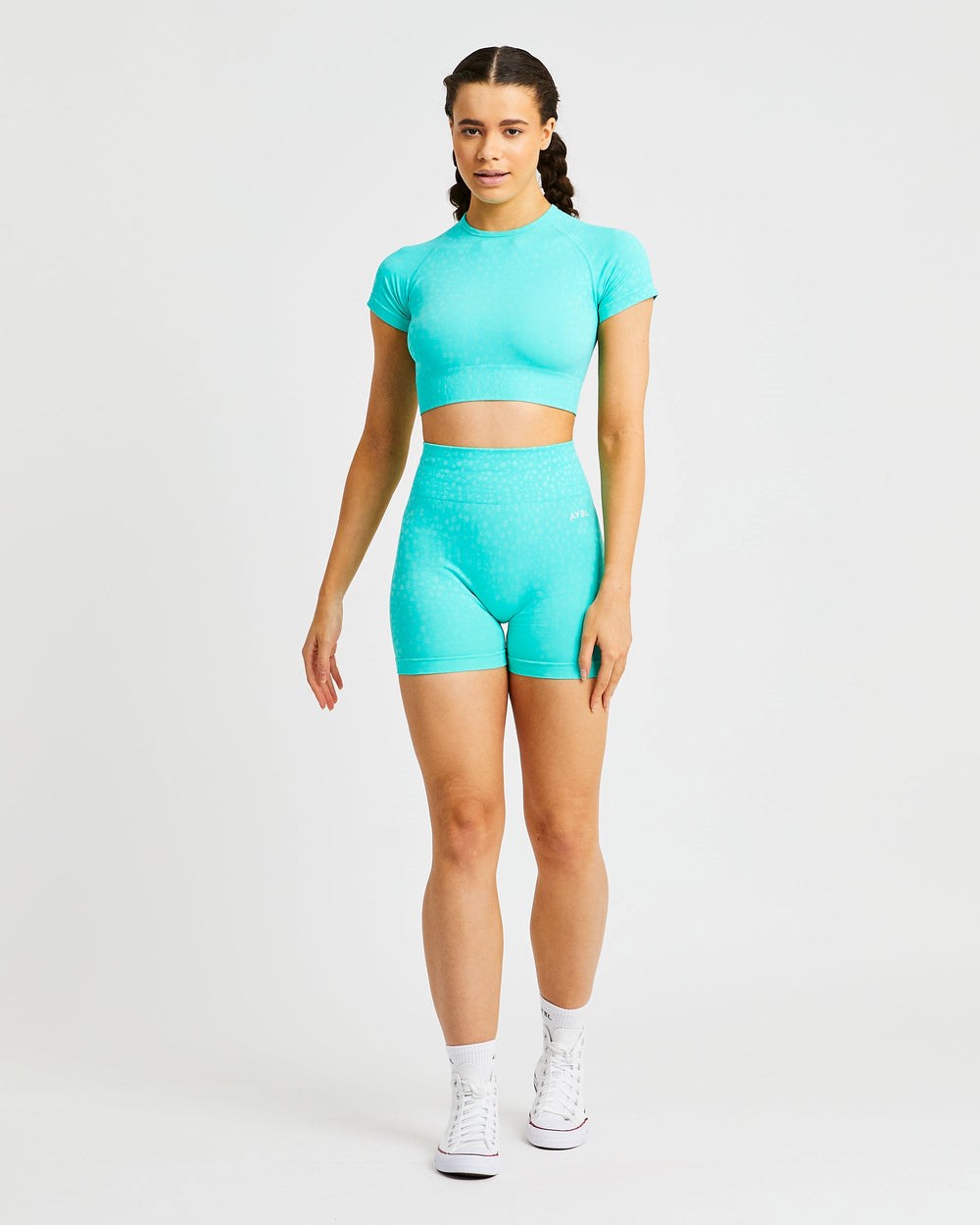 AYBL Evolve Speckle Seamless Crop Top Verde | JOEUR5832