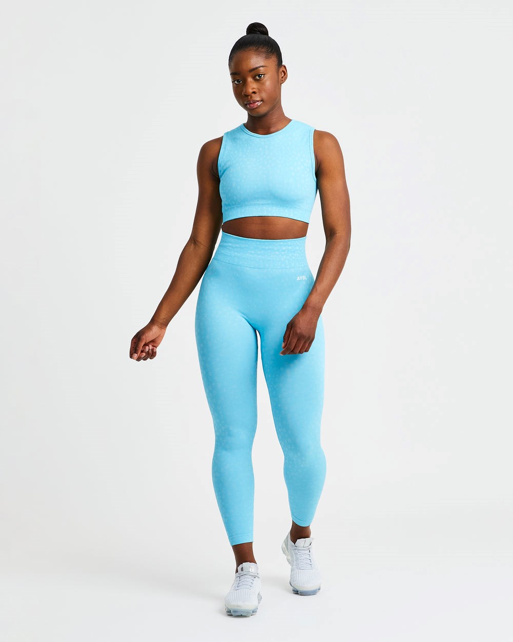 AYBL Evolve Speckle Seamless Crop Vest Azules Claro | BXJAC6438