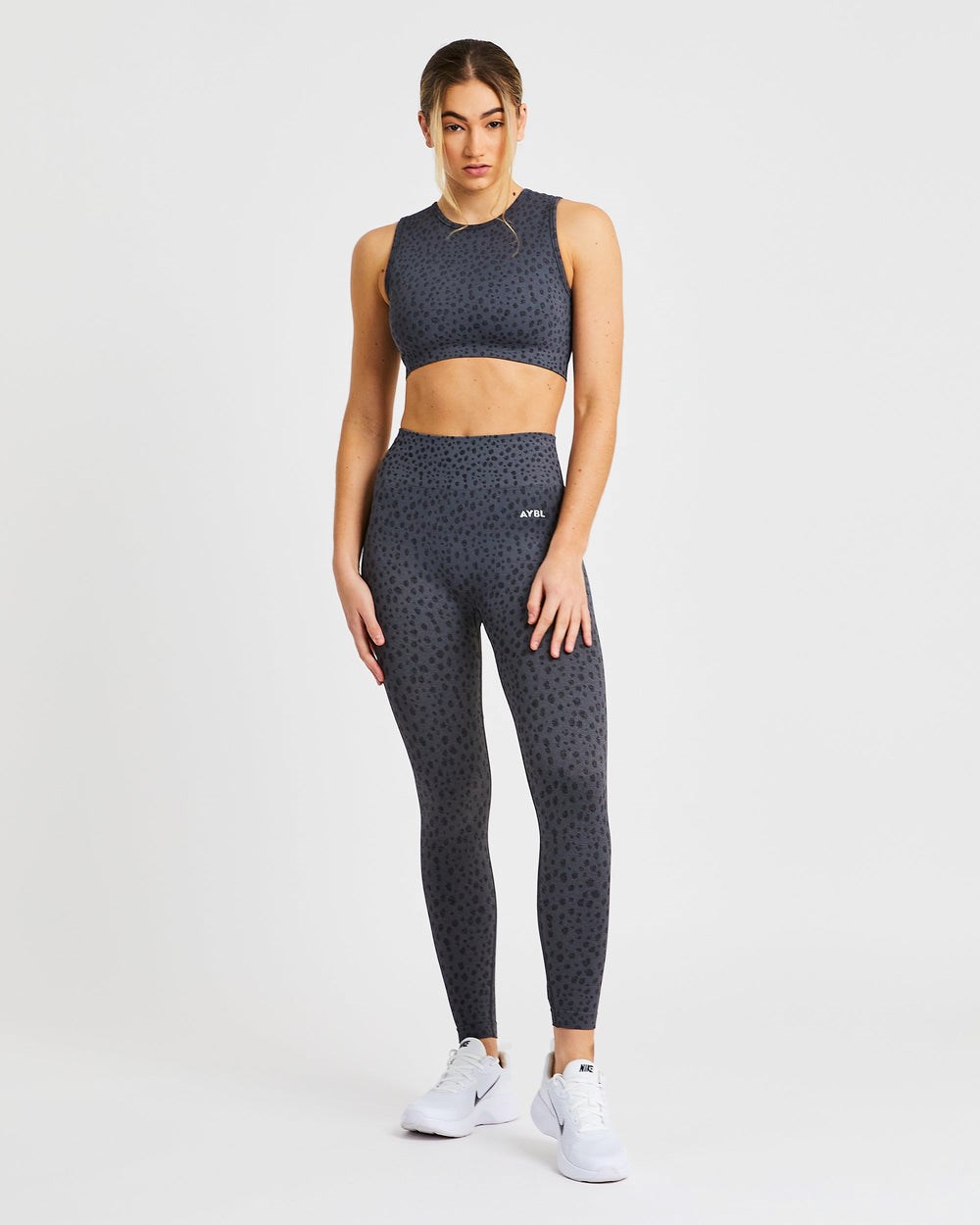 AYBL Evolve Speckle Seamless Crop Vest Charcoal | CEIZU3462