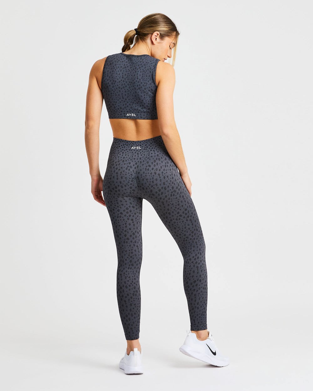 AYBL Evolve Speckle Seamless Crop Vest Charcoal | CEIZU3462