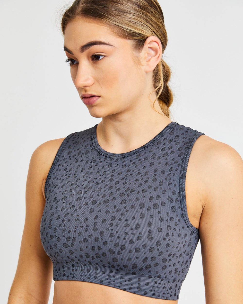 AYBL Evolve Speckle Seamless Crop Vest Charcoal | CEIZU3462