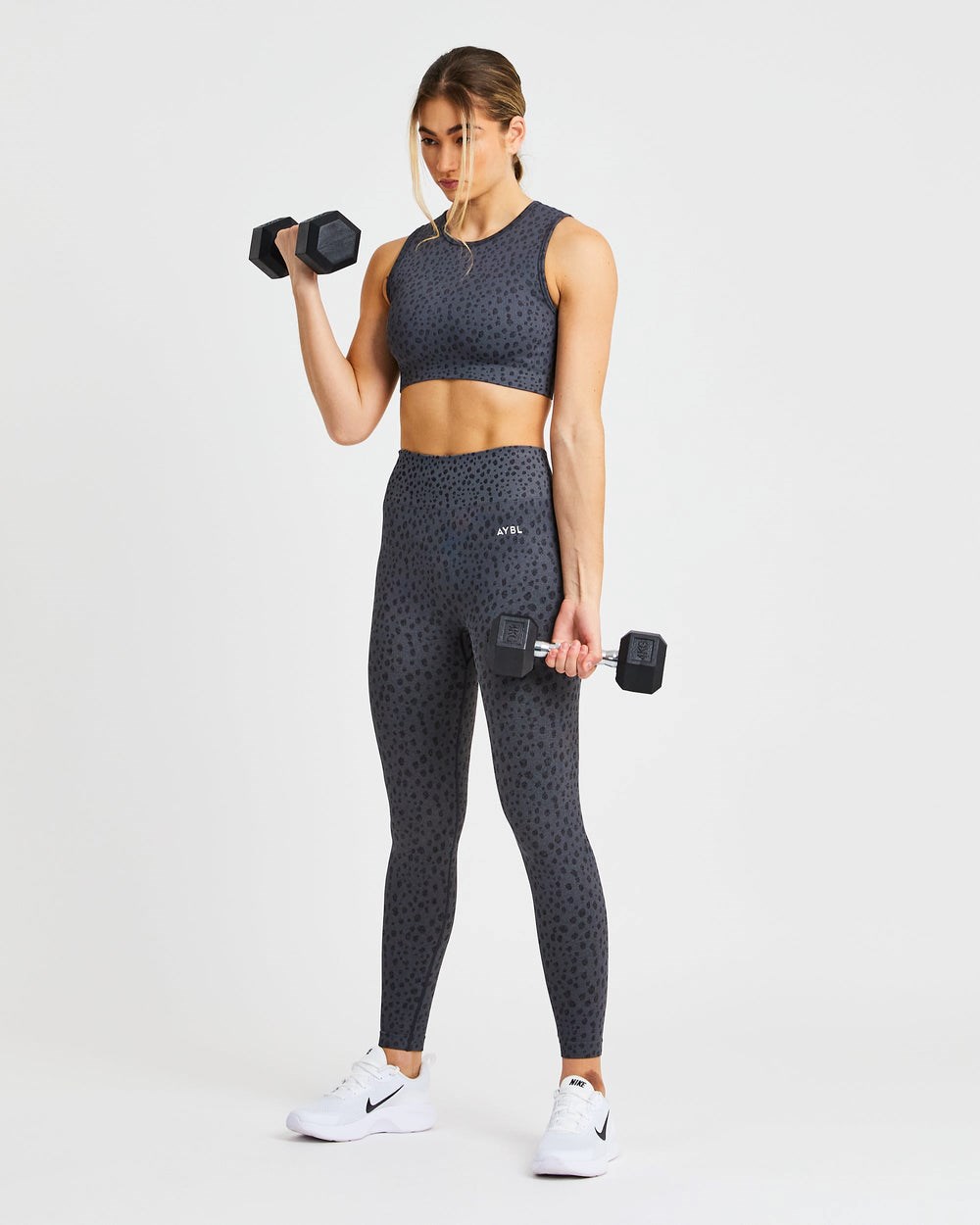 AYBL Evolve Speckle Seamless Crop Vest Charcoal | CEIZU3462