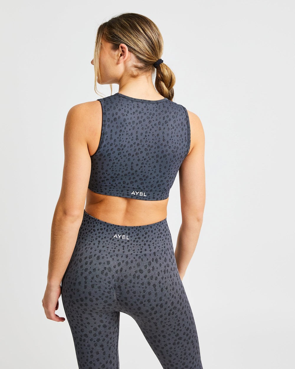 AYBL Evolve Speckle Seamless Crop Vest Charcoal | UVGLW6417