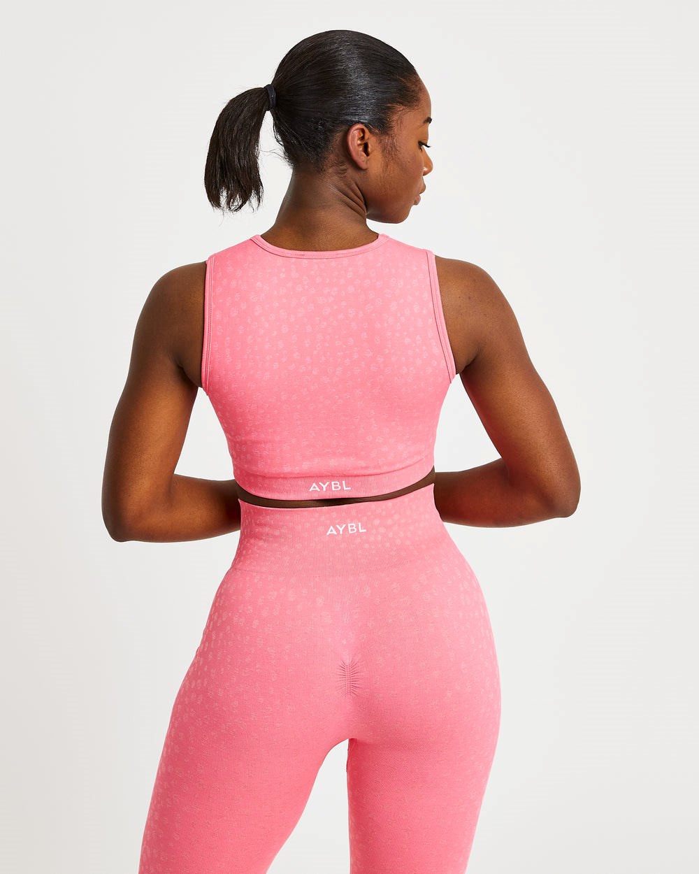 AYBL Evolve Speckle Seamless Crop Vest Coral Rosas | VQHOT4531