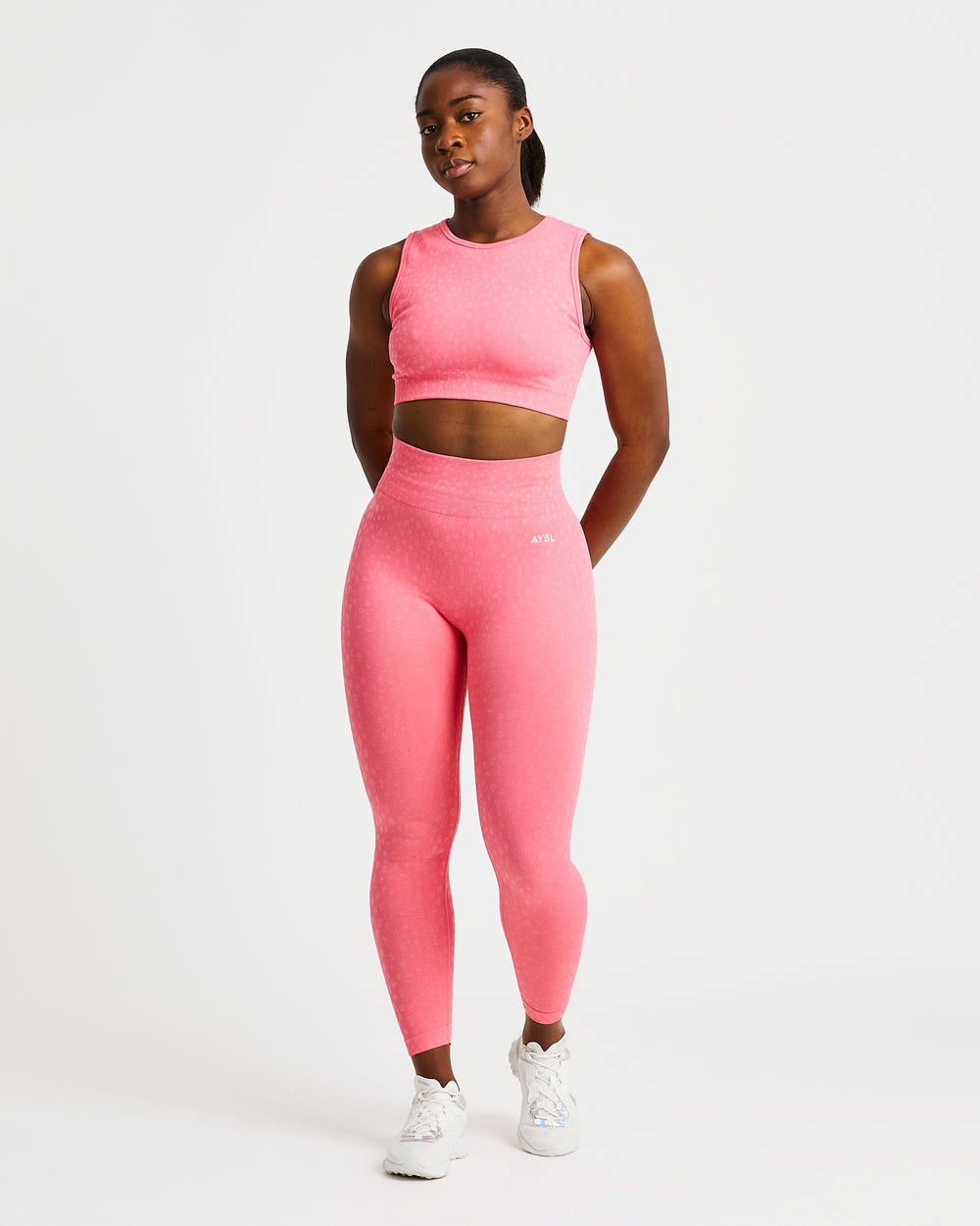 AYBL Evolve Speckle Seamless Crop Vest Coral Rosas | VQHOT4531