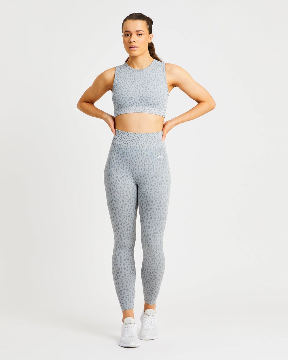 AYBL Evolve Speckle Seamless Crop Vest Gris Claro | RTIVK1537