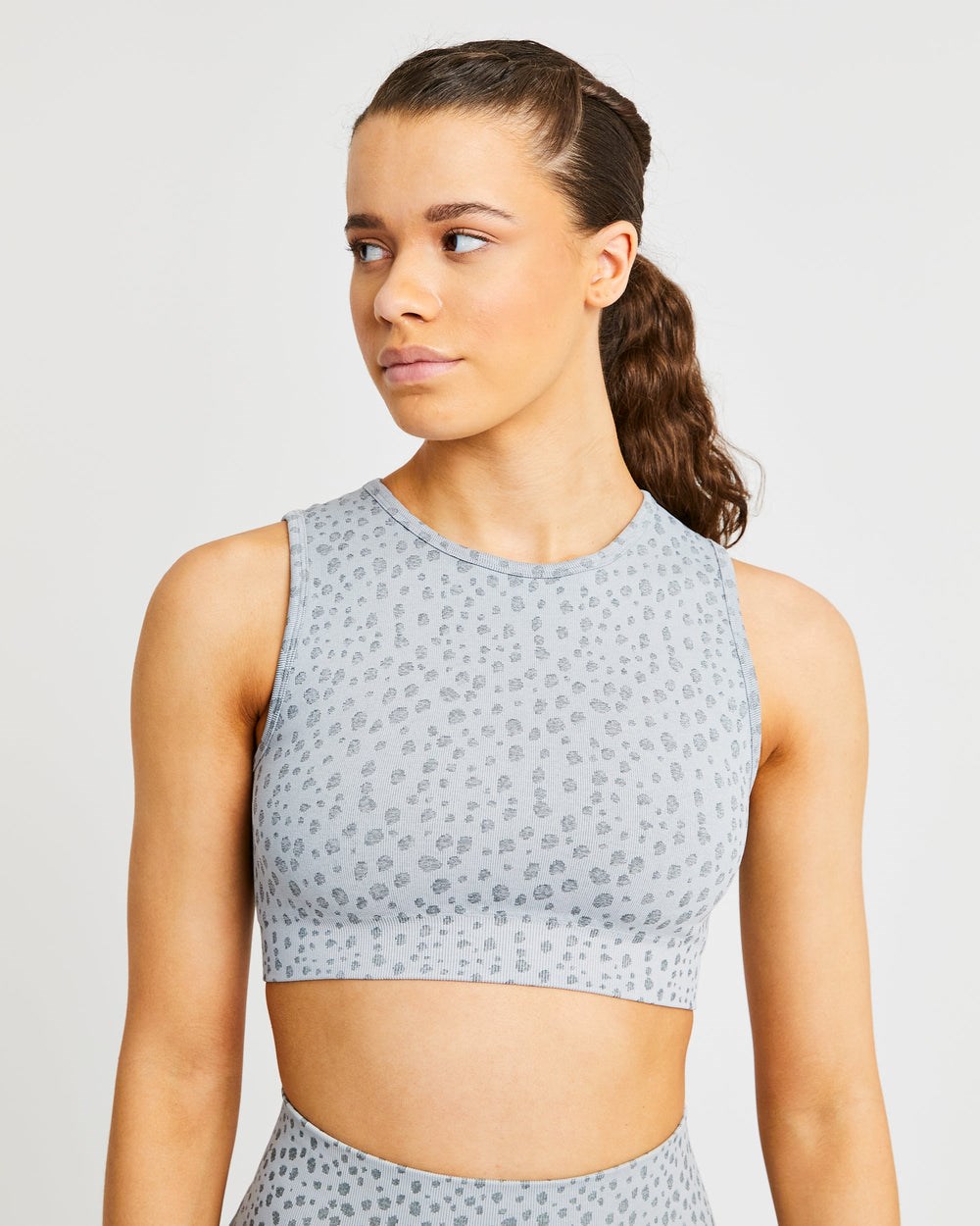 AYBL Evolve Speckle Seamless Crop Vest Gris Claro | RTIVK1537